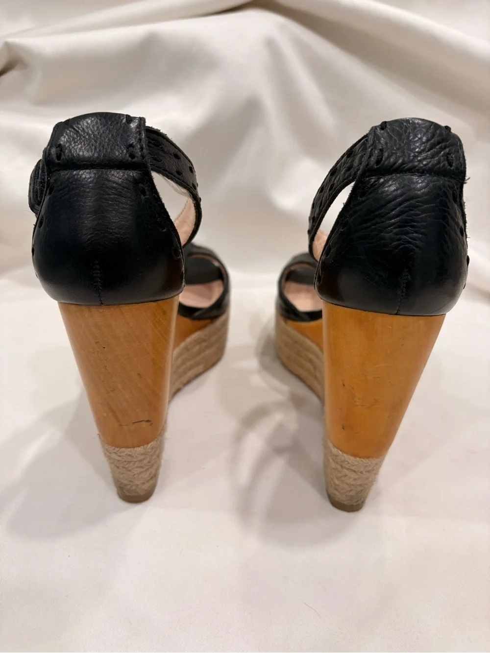 Coach Gala Pebble Grain Leather Black Wedge Size 6 Woman’s